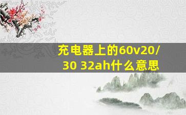 充电器上的60v20/30 32ah什么意思